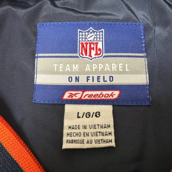 VTG Chicago Bears Windbreaker Jacket Men's Large Blue NFL On Field Reebok Y2K - Picture 2 of 12